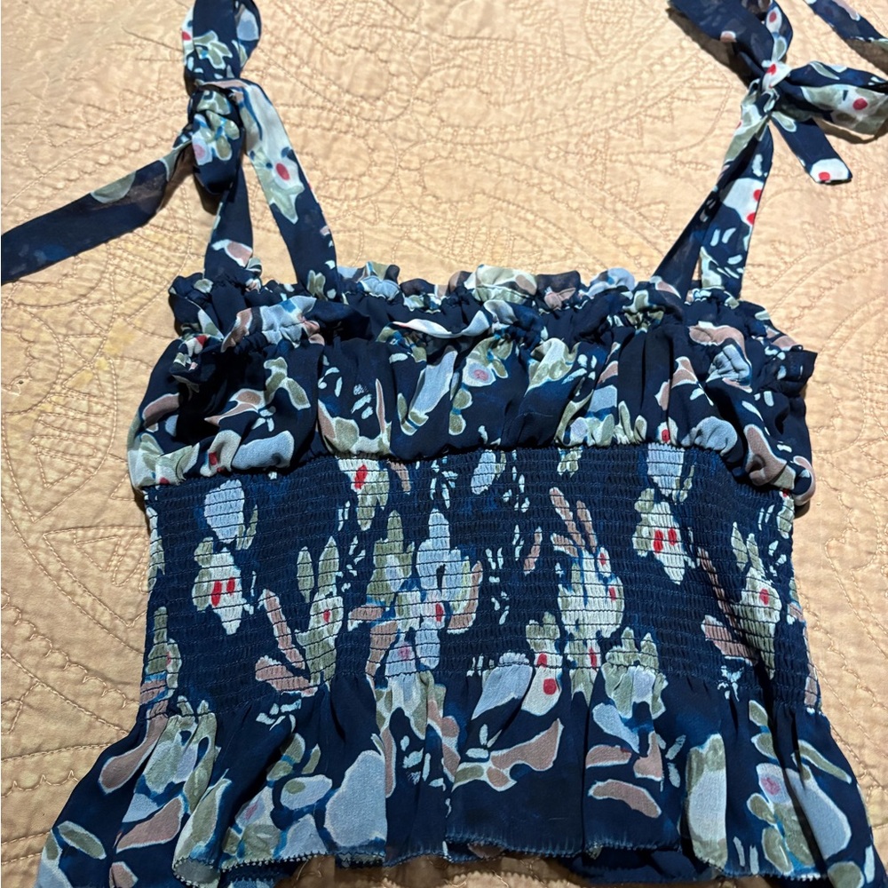 Aritzia Navy Floral Camisole